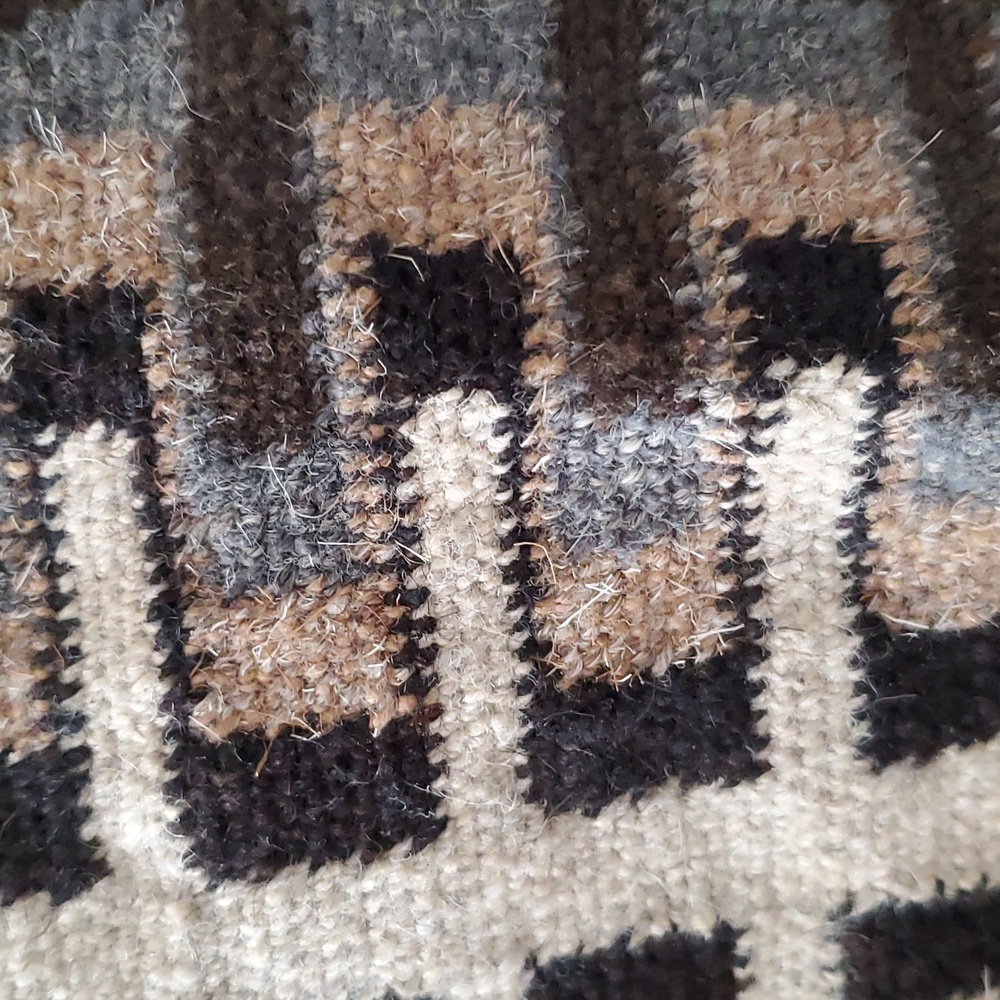 Handwoven Arhuaco Wool Bag With Sacred Geometric Patterns Tan and Brown - Picture 7 of 7